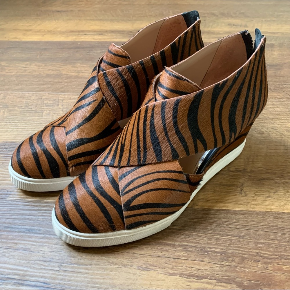 Linea Paolo Faith Genuine Calf Hair Wedge Sneaker